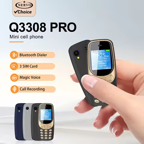 SERVO Portable Mini Mobile Phone 3 SIM Card 3 Standby Bluetooth Dial Call Recording Magic Voice FM R