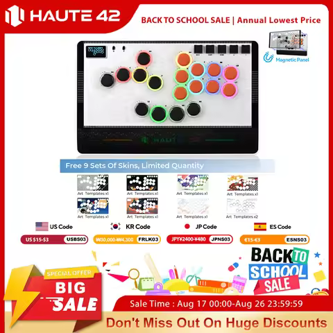 Haute42 C-AT Magnetic Leverless Hitbox Controller Stickless Arcade For PC/PS4/PS5/Steam Leverless Co