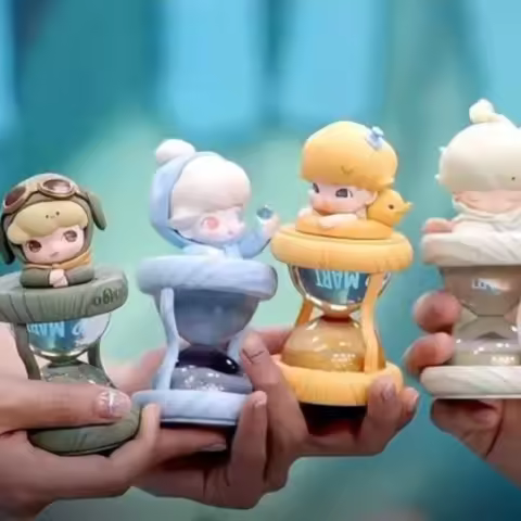 Genuine Popmart Dimoo Memories We Hold Series Blind Box Fashion Room Decor Glowing Hourglass Crystal