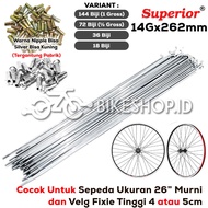 Spoke Spokes 26" Inch 14Gx262mm CP Silver Superior MTB CTB Mini Fixie Bike | High Quality