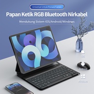 KIVEE Keyboard Wireless Bluetooth Portabel Tipis Lampu Latar RGB Mini Keyboard Tablet for Android/IOS/Windows Koneksi Yang Sangat Cepat Daya Tahan Baterai Yang Tahan Lama Tipis Ringan Dan Portabel