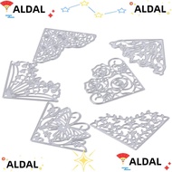 ALDAL 8Pcs Flowers Die Cuts, Flowers Corner Corner Die Cuts, Embossing Template Silver Metal Butterf