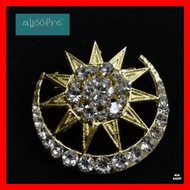 Brooch Pin Kerongsang Bulan Bintang Aljoofre Exclusive Tanjak Songkok Tengkolok Kanak-kanak Dewasa