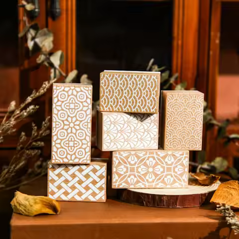 Vintage Washi Pattern Wood Stamp Japan Style for Scrapbooking Stationery Crafting DIY Sealing Suppli