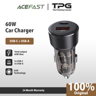 THE PREMIUM GOODS - ACEFAST PWRUP B12 CAR CHARGER 60W PD DUAL USB-A USB-C SUPER FAST CHARGING SAMSUN