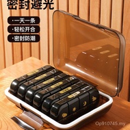 Pill Box Portable Three Meals a Day Large Capacity Medicine Box Portable Medicine Reminder Packing B