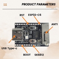 Wifi6 ESP32 C6 Development Board RISC-V 32-Bit ESP32-C6 N4 BT Wifi Module with Crystal Oscillator RG
