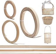 FREEBLOSS 6 Rolls of Bamboo Strips for Braiding, 9.8 Feet Repair Kit for Wicker, Bamboo Strips in 3 