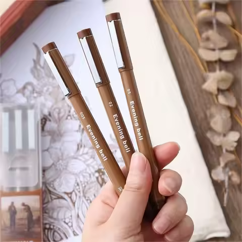 Brown Marker Pen Set Manga Color Pen for Lettering Needle Pen Micron Art Sketch Journaling Watercolo
