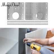 MagiDeal 6x Cabinet Hinge Repair Plate Door Hinge Repair Kit for Locker Door Drawer