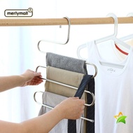 MERLYMALL Clothes Hanger, S Shape Non Slip Trousers Hangers, Convenient Stainless Steel Strong Bearing Capacity Storage Rack Space Saver