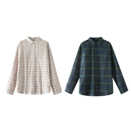 Women's Flannel Shirt Collar Long-Sleeved Shirt Muji Women's Shirt Autumn New Product Women's Goods 