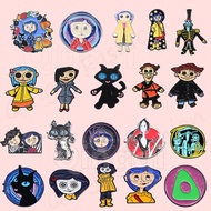Hallowmas Horror Movies Coraline Brooch Pins Cartoon Coraline Doll Brooch Metal Badges Backpack Clot