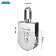 TK-38 Size M75 Transport Pulley Mini Hoist Pulley Wheel Pull Up Goods Swiler Pulley Stainless Steel
