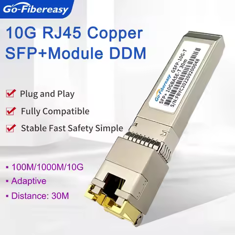 10Gb SFP to RJ45 Transceiver Module SFP-10G-T 10GBase-TX RJ45 Copper 30m For Cisco/Mikrotik/Netgear/