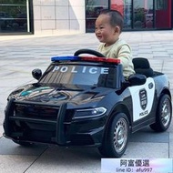 兒童電動車警車四輪帶遙控汽車警車可坐小孩搖擺童車警車寶寶玩具車可坐人警車