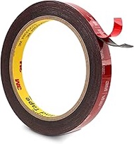 3M Double Sided Mounting Tape VHB 0.5" x 10 Ft 0.025in Thick Black 5925 Heavy Duty Foam Tape Strong 