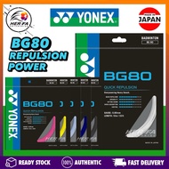 YONEX BG80 Badminton String Repulsion Power 100%ORIGINAL Made in Japan Tali Racket Badminton 0.68mm