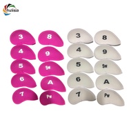 chulisia 10pcs Golf Irons Head Cover Set Protection Guard 3 4 5 6 7 8 9 A SW PW