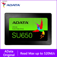 ADATA SSD ภายใน SU650 256GB 512GB 2.5นิ้วซาต้าเอชดีดีฮาร์ดดิสก์ HD SSD โน้ตบุ๊คพีซี SSD HDD แบบพกพาส