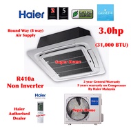 Haier 3.0hp Ceiling Cassette Aircond AB30FH2QAA &amp; 1U30HH3QAA Non Inverter Air Conditioner R410a - Panel PB-950KB