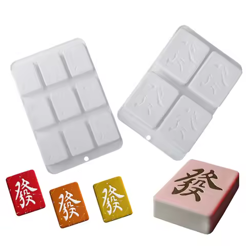 Chinese Style Fortune Mousse Cake Mold 4/9 Cavity Mahjong "Fa" Character Chocolate Mold Handmade Can