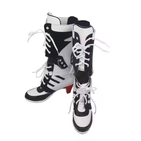 Quinn Cosplay Shoes Boots Female Girls Disguise Women Halloween Carnival Party
