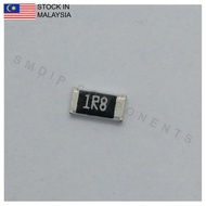 10PCS Taiwan-Grade 1.8R ±5%, 1206 SMD Resistor (1R8)