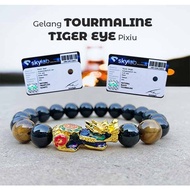 Tourmaline Tiger Eye Pixiu Bracelet (GCS54)