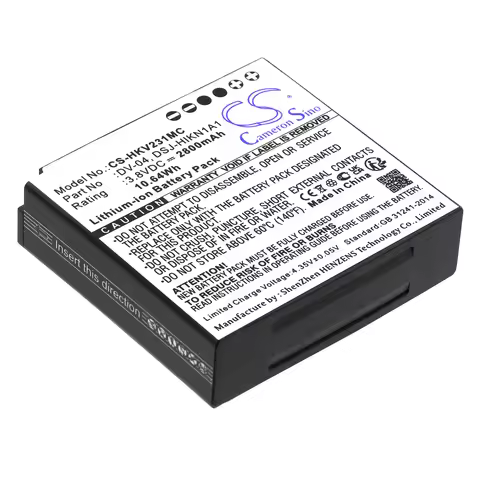 3.8V 2800mAh Body Camera Battery DV-04 DS-MH1310-N1(B) DSJ-HIKN1A1 for Hikvision DS-MH2311 DS-MH1310