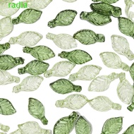 RADIANTZAP Green Transparent Leaf Shape Beads, Leaf Shape Transparent Green Acrylic Leaf Beads, Char
