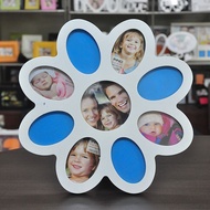 Inno Photo (08368) Flower Photo Frame with 3x3, (8)2.25x3.25 Inch - White Photo Frame