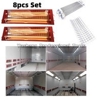 8/16pcs 2000W Car Paint Curing Drying Lamp Car Body Infrared Red Paint Lamp Spray Paint Booth 2 Tube