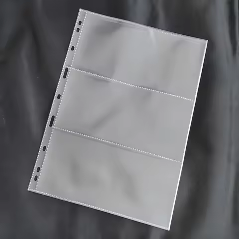 5/10/20 Pcs Money Banknote Paper Money Album Page Collecting Holder Sleeves 3-slot Loose Leaf Sheet 