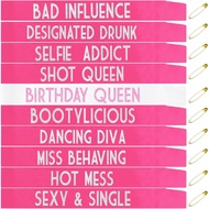 10 Pcs Birthday Queen Sashes for Women, Funny Happy Birthday Squad Sash for Girls Sweet 16,18th 21st