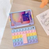Relive Stress Pop Fidget Toys Push It Bubble Rainbow Silicone Tablet Case Samsung Galaxy Tab S6 Lite