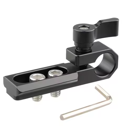 CAMVATE Camera universal Standard Single 15mm Rod Clamp With NATO Safety Rail &1/4"-20 Screws For DS