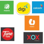 TOPUP PREPAIR MAXIS DIGI CELCOM UMOBILE TUNETALK XOX MOBILE