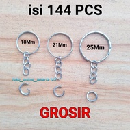 Ring Ganci uk 25 mm Ring gantungan kunci isi 144 pcs Ring Rantai Model kembang Grosir per gros