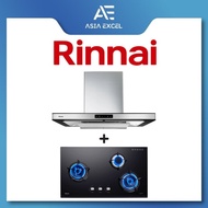 RINNAI RH-C91A-SSVR 90CM CHIMNEY HOOD WITH TOUCH CONTROL + RINNAI RB-93UG 3 BURNER HYPER FLAME GLASS HOB WITH SAFETY DEVICE