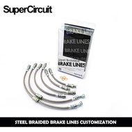 HONDA NBOX JF3/JF4 2017+ 4 HOSE - SUPERCIRCUIT BRAIDED BRAKE LINES