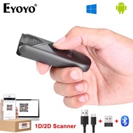 Eyoyo 2D Bluetooth Barcode Scanner Mini Portable Wireless 1D Bar Code Reader Wired 3-in-1 Connection