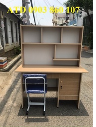Bàn học sinh gỗ ép loại 1 liền kệ sách - bàn học sinh loại 1 tặng kèm hình dán hcm bình dương