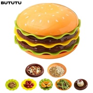 BUTUTU Stackable Hamburger Plate Set, 5/7 Layers Multi-functional Mini Dinner Plate, Creative Burger