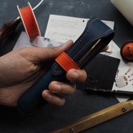 純手工牛皮撞色筆夾款鋼筆套筆盒 客製化刻字禮物 顏色款式可訂製