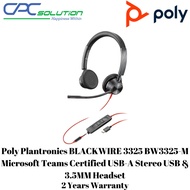 Poly Plantronics BLACKWIRE 3325 BW3325-M Microsoft Teams Certified USB-A Stereo USB & 3.5MM Headset