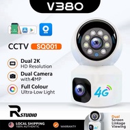 V380 Wifi/4G Sim Card Dual Lens 4MP Wireless CCTV Camera