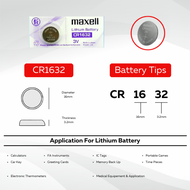 MAXELL battery Maxell Original Battery 1pcs or 5pcs CR1220 / CR 1616 / CR 1620 / CR 1632 / CR 2016 /