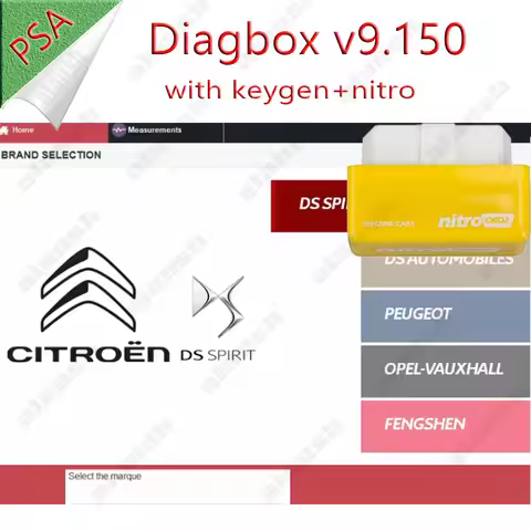 Latest Diagbox V9.150 for PSA Peugeot Citroen DS Car repair diagnosis software Multi-language + Nitr