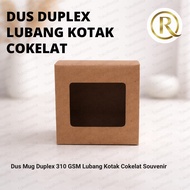 Duplex Mug Box 11cm x 11cm x 8.3cm 310 GSM Brown Box Hole Souvenir